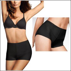 Maidenform FLEXEES Smoothing Firm Tummy Control Boyshort Shapewear. Black, L